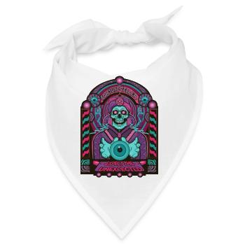 Fortune Teller Schädel Neon Tarot - Bandana - Weiß - Vorne