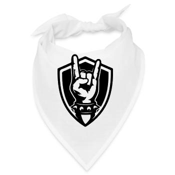 Rock Handzeichen Wappen Symbol Schwarz - Bandana - Weiß - Vorne