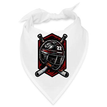 Roter Helm mit CrossSticks 22 - Bandana - Weiß - Vorne