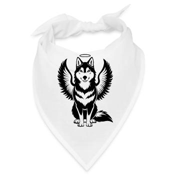Sibirischer Husky-Engelflügel-Halo - Bandana - Weiß - Vorne