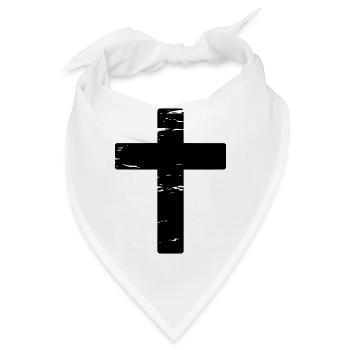 Kreuz used look - Bandana - Weiß - Vorne