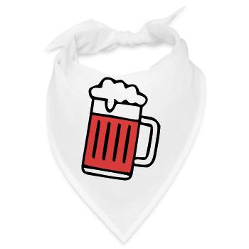 Roter Bierkrug Schaum Icon - Bandana - Weiß - Vorne