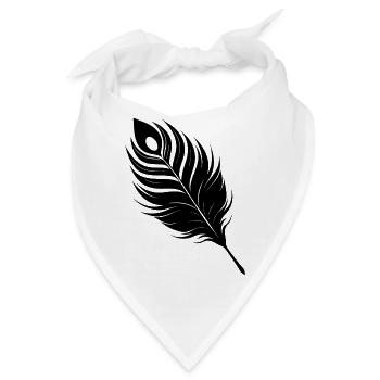 Pfauenfeder - Bandana - Weiß - Vorne