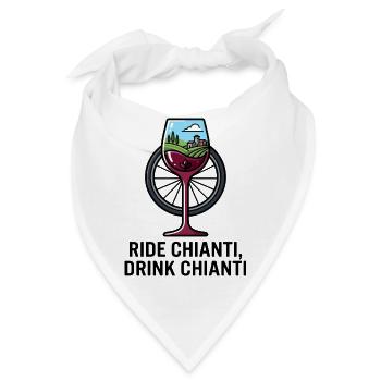 Reiten Sie Chianti Trinken Chianti Radfahren Weinkunst - Bandana - Weiß - Vorne