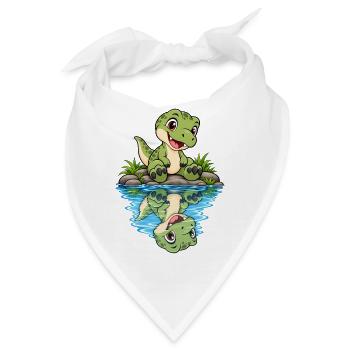 Kleiner Krokodil am Teich - Bandana - Weiß - Vorne