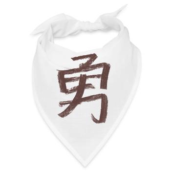 Mut (Japanisch) Schriftzeichen - Kohle - Bandana - Weiß - Vorne