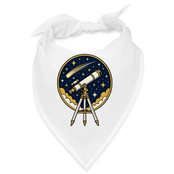 Teleskop Sternenhimmel Komet Astronomie Vektor Shi - Bandana - Weiß - Vorne
