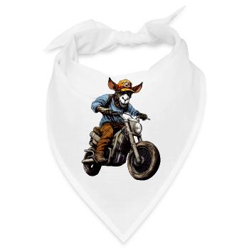 Motorrad Esel - Bandana - Weiß - Vorne