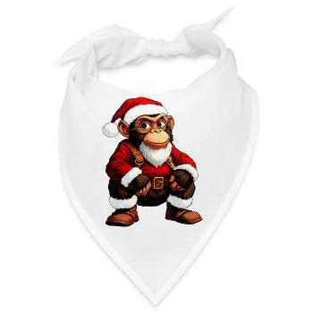 Affen Weihnachten - Bandana - Weiß - Vorne