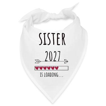 Pregnancy Announcement – Schwester 2027 Geschenk - Bandana - Weiß - Vorne