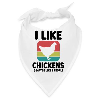 Huhn Spruch Sarkasmus Retro - Bandana - Weiß - Vorne