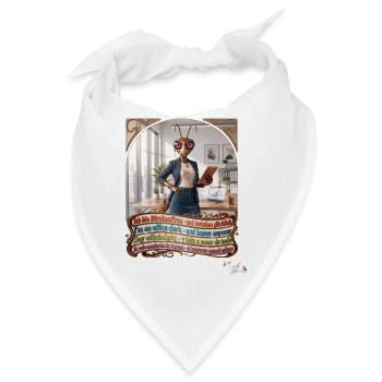 Heuschrecke JOGUE Bürokauffrau Kauffrau Pop Art - Bandana - Weiß - Vorne
