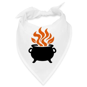 Hexenkessel Zaubertrank Logo - Bandana - Weiß - Vorne