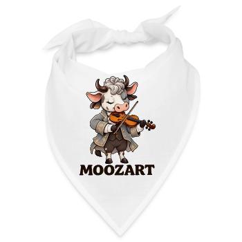 Cute Cow Mozart Wortspiel Klassische Musik Geiger Kunst - Bandana - Weiß - Vorne