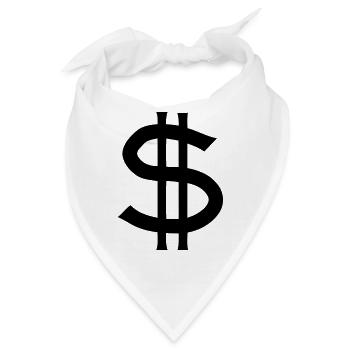 dollar sign - Bandana - Weiß - Vorne