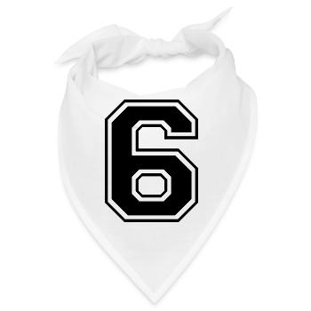 6, Sechs, Nummer, Zahl - Bandana - Weiß - Vorne