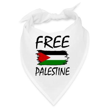 Free palestine - Bandana - Weiß - Vorne
