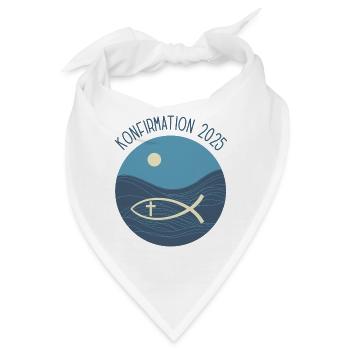 Konfirmation Fisch Christen Symbol Kirche Glaube - Bandana - Weiß - Vorne