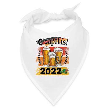O`zapft is 2022 Bierzelt Bayern feiern - Bandana - Weiß - Vorne