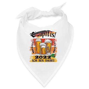 O`zapft is 2022 Ich bin dabei - Bandana - Weiß - Vorne