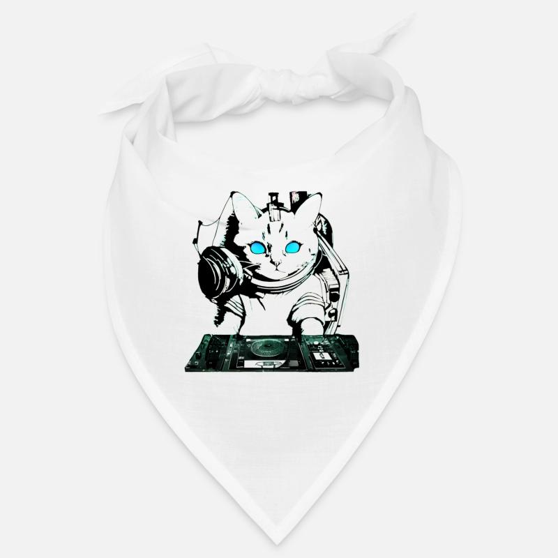 DJ cat avec table de mixage Bandana