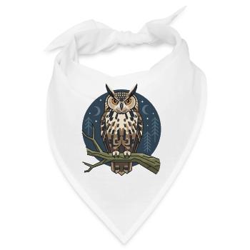 Uhu Eule - Bandana - Weiß - Vorne