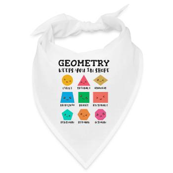 Geometrie hält Sie in Form, geometrische Formen - Bandana - Weiß - Vorne