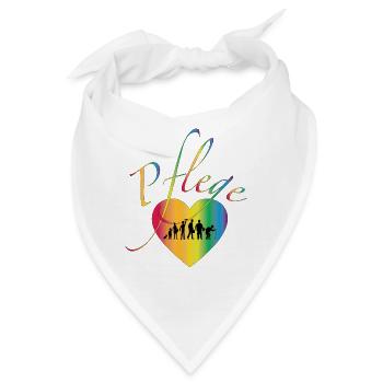 Pflege mit Herz Krankenhaus Pflegeheim Evolution - Bandana - Weiß - Vorne