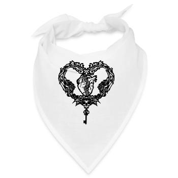 Gotisches Herz - Bandana - Weiß - Vorne