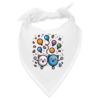 Fasnachtsfreude mit Konfetti - Bandana - Weiß - Vorne