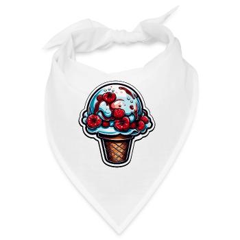 Eiscreme / Sorbet / Gelato / Sommer / Sonne - Bandana - Weiß - Vorne