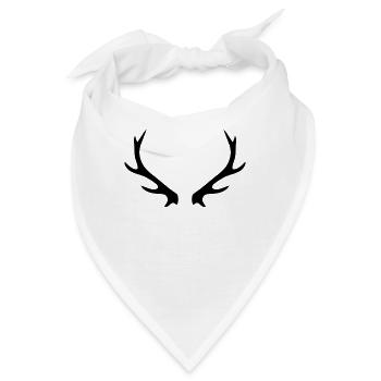 Hirschgeweih - Bandana - Weiß - Vorne