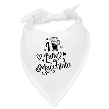 Ich Liebe Latte Macchiato Kaffee - Bandana - Weiß - Vorne