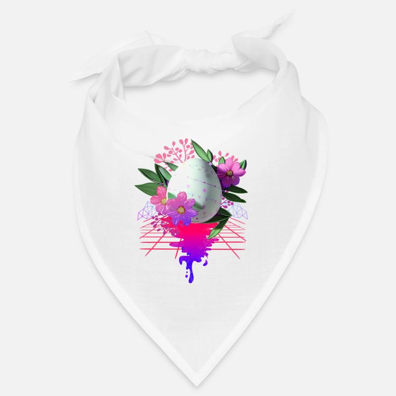 Easter Egg Flowers Art Retro Wave Bandana