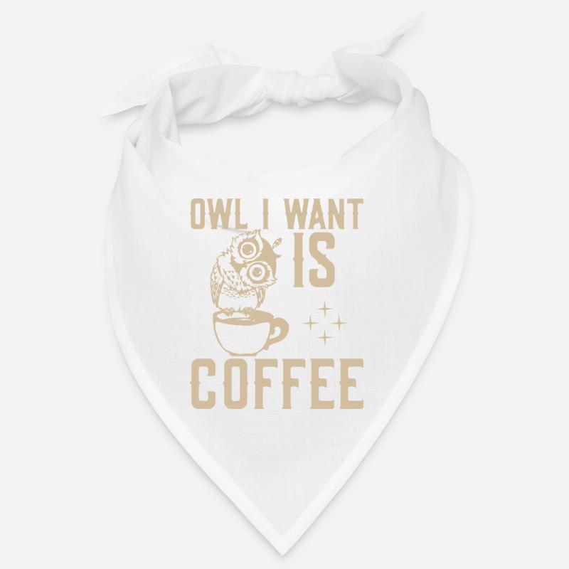 Eule Ich Will Kaffee Bandana