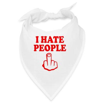 I hate people - Bandana - Weiß - Vorne