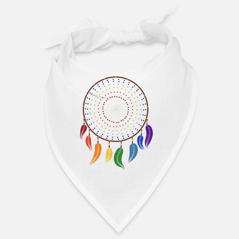 Traumfänger Regenbogen Chakra - Bandana - Weiß