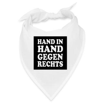 Hand in hand gegen rechts - Bandana - Weiß - Vorne