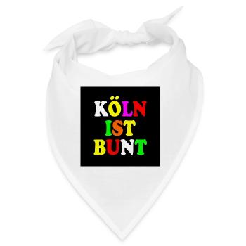 Köln ist bunt - Bandana - Weiß - Vorne