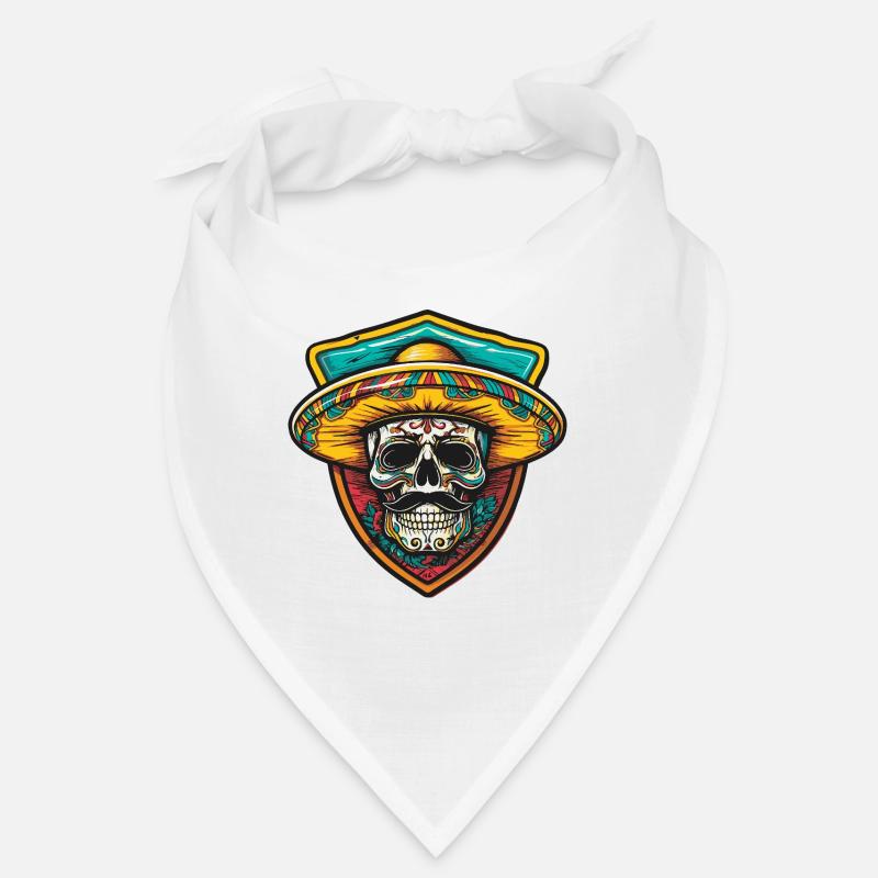 Squelette mexicain Sombrero Bandana