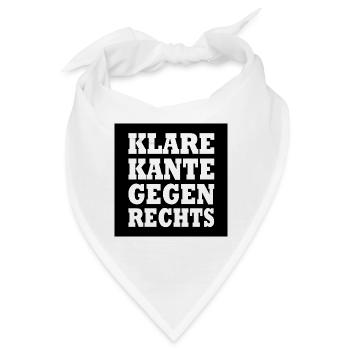 klare kante gegen rechts - Bandana - Weiß - Vorne