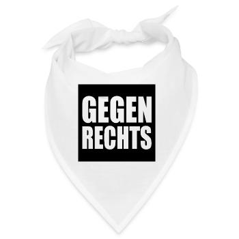 Gegen rechts - Bandana - Weiß - Vorne