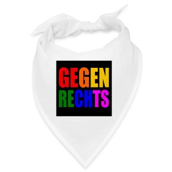 Gegen rechts - Bandana - Weiß - Vorne
