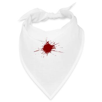 Blutspritzer aus einer Kugel Wunde - Bandana - Weiß - Vorne