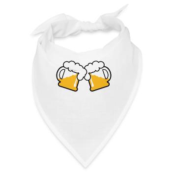 Bierkrüge Bier Emblem 3c - Bandana Dreieckstuch - Weiß - Vorne