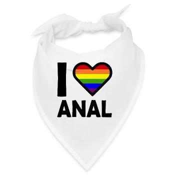 I love anal - Bandana - Weiß - Vorne