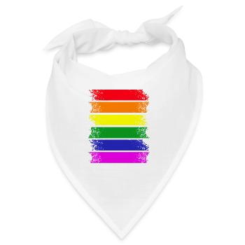 Regenbogenstreifen quer - Bandana - Weiß - Vorne