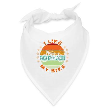 I like my bike - Ich liebe mein Motorrad - Bandana - Weiß - Vorne