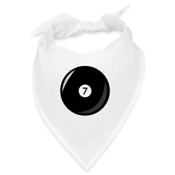 Billardkugel 7 schwarze Billard sieben - Bandana - Weiß - Vorne