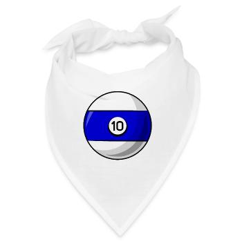 Billardkugel 10 blau Billard zehn - Bandana - Weiß - Vorne